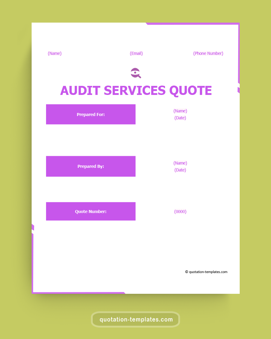 Audit Services Quote Template - MSWord