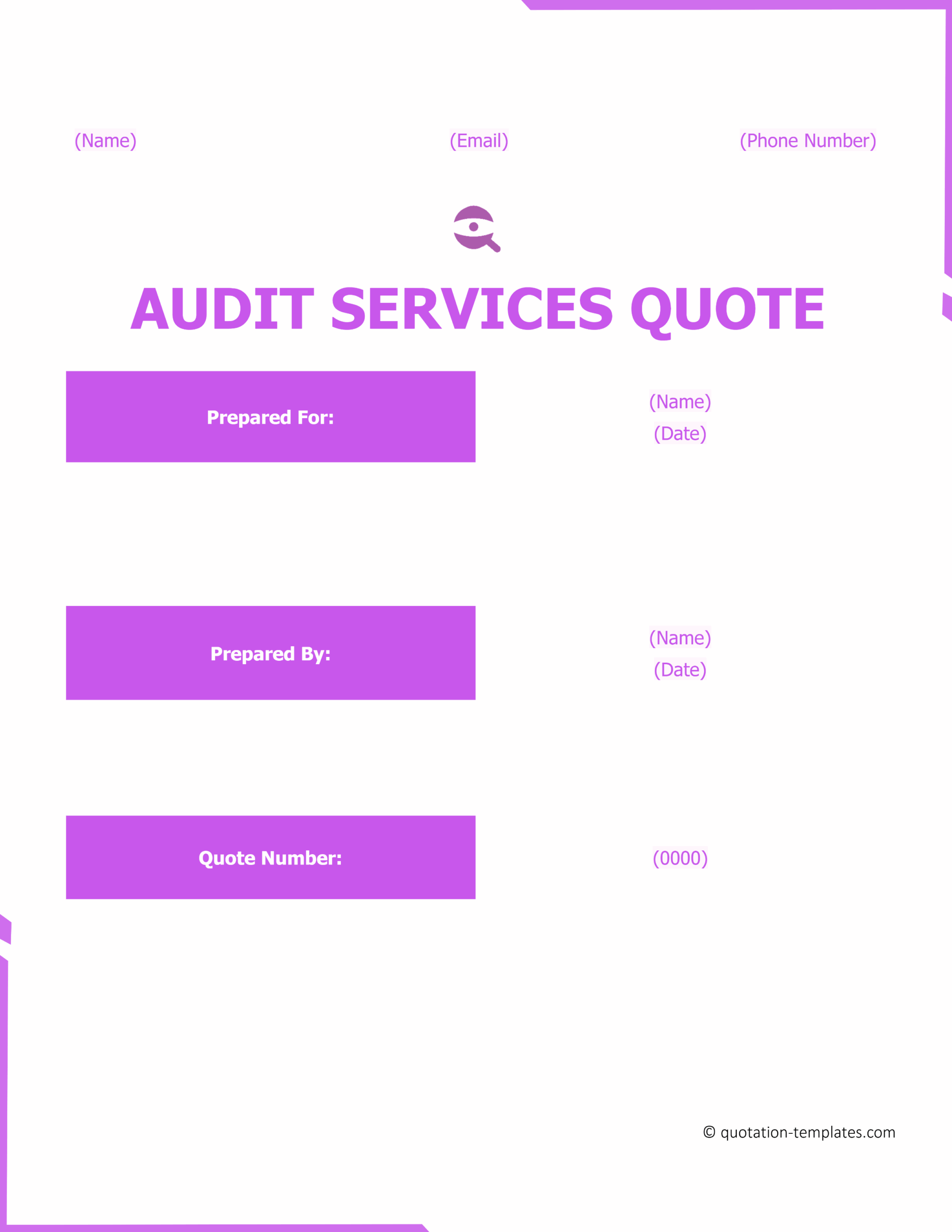 Audit Services Quote Template - PRP