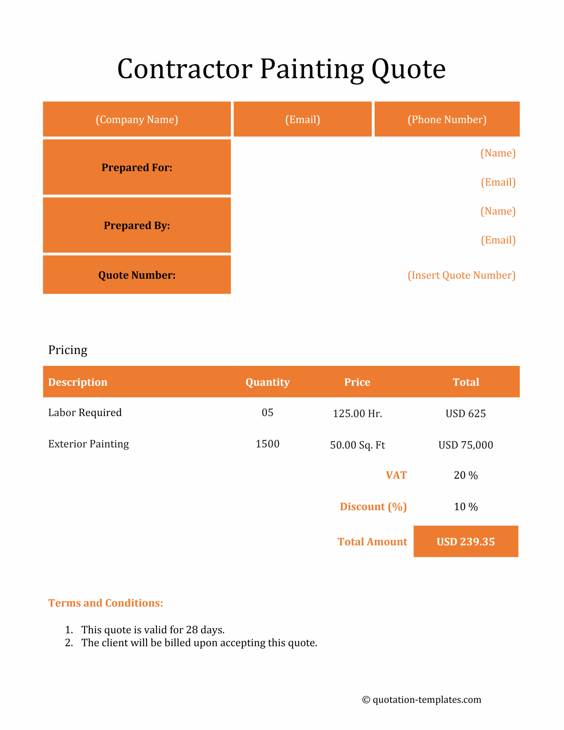Contractor Painting Quote Template - ORG