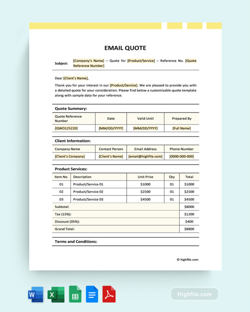 Email Quote Template