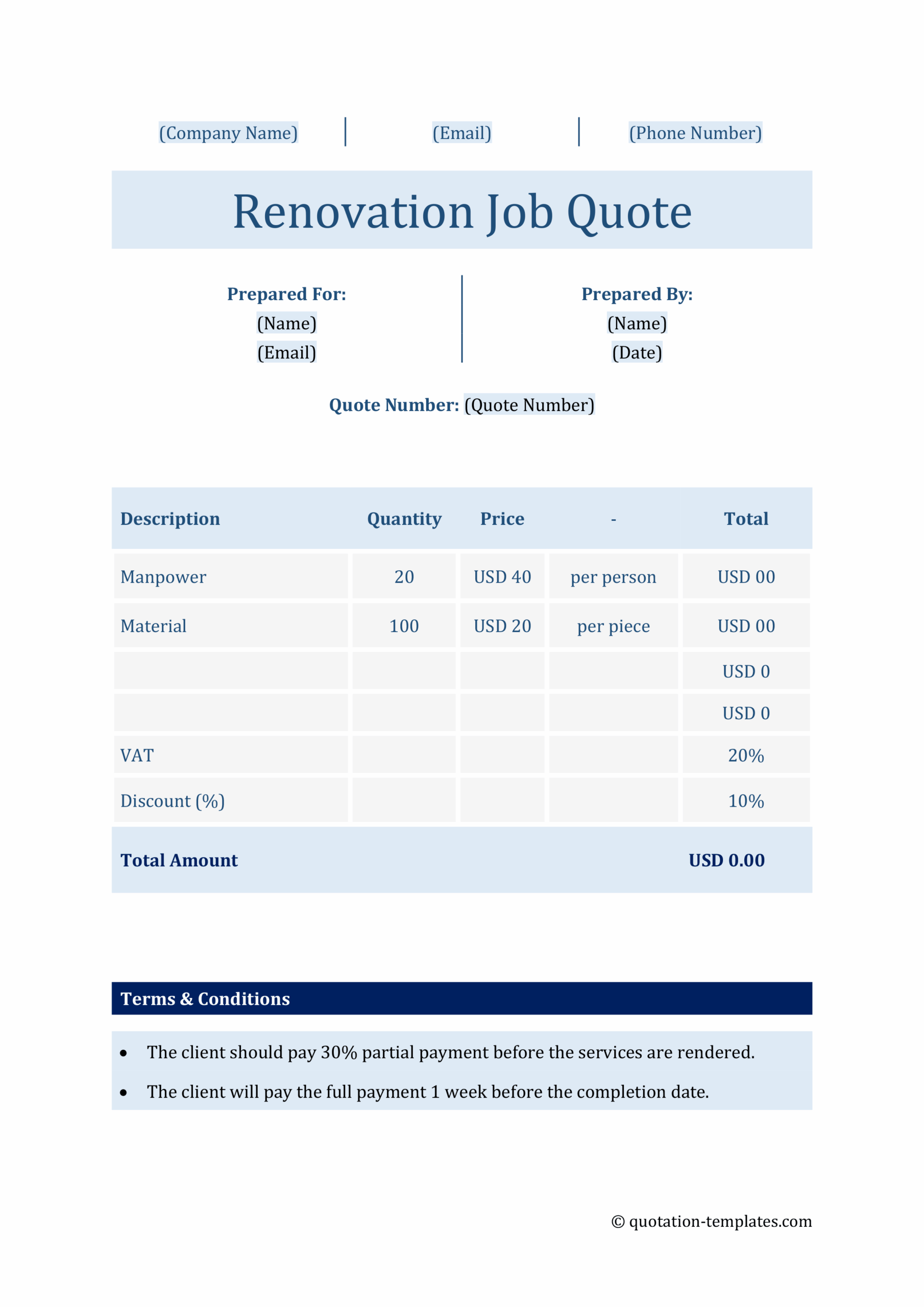 Landscape Maintenance Quote Template - BLU