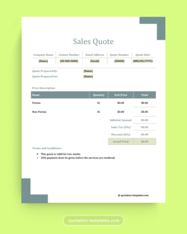 Sales Quote Template - MSWord